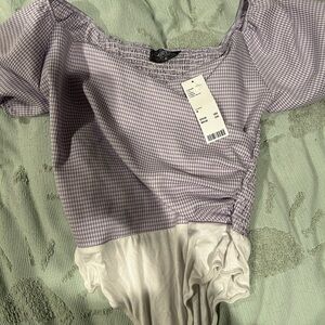 Purple Gingham Women's Top